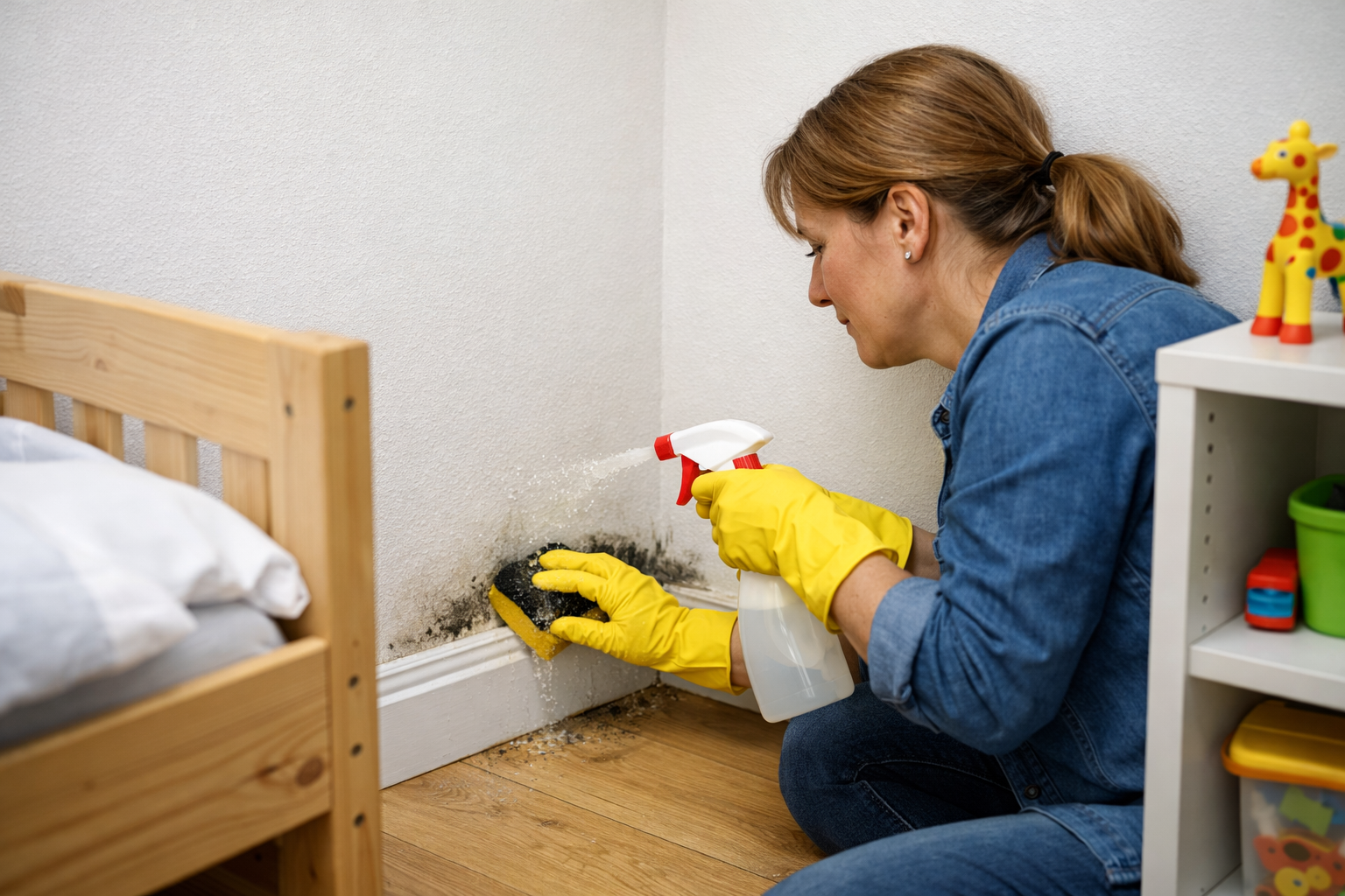 Skimmelsvamp i børneværelse – fjern skimmel korrekt for at beskytte børns helbred